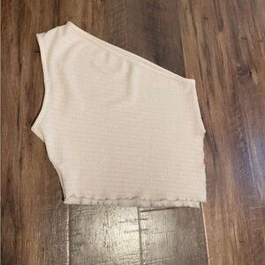 Cream one shoulder top